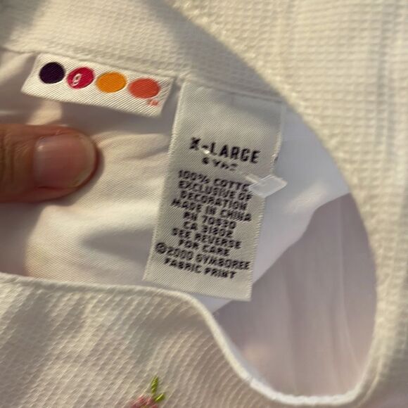 Gymboree VINTAGE 2000 Pink Floral Embroidered Scalloped Dress sz 6 - Picture 4 of 4